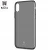 Оригинален силиконов калъф / гръб / TPU Baseus Simple Series Pluggy Case за Apple iPhone X - черен