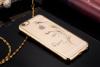 Луксозен твърд гръб KINGXBAR Swarovski Diamond за Apple iPhone 7 - прозрачен със златен кант / Elegant