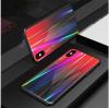Луксозен стъклен твърд гръб Aurora за Samsung Galaxy A40 - преливащ / червен