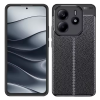 Луксозен силиконов калъф / гръб / TPU кейс за Xiaomi Redmi Note 14 5G - черен / имитиращ кожа