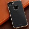 Оригинален гръб REMAX Beck Series за Apple iPhone 7 - черен / кожа / златист кант