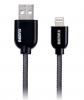 USB кабел REMAX за Apple iPhone 5 / iPhone 5S / iPhone 6 / iPhone 6S / iPhone 6S Plus / iPhone 6 plus / iPod Touch 5 / iPhone 5C / iPod Nano 7 - черен / плетен