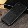 Оригинален гръб X-level Card Case за Apple iPhone 7 - черен / кожа и карбон