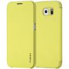 Луксозен кожен калъф Flip тефтер ROCK Touch Series за Samsung Galaxy S6 G920 - жълт