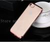 Луксозен твърд гръб USAMS Kingsir Series за Apple iPhone 7 - прозрачен със Rose Gold кант