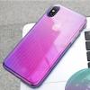 Луксозен силиконов гръб BASEUS Glow Case за Apple iPhone XS Max - преливащ / прозрачно и розово