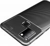 Луксозен силиконов калъф / гръб / TPU Auto Focus за Samsung Galaxy A21s - черен / Carbon