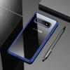 Луксозен силиконов гръб USAMS MANT Series TPU за Samsung Galaxy S10 Plus - прозрачен / син кант