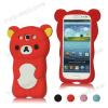 Силиконов калъф / гръб / TPU 3D за Samsung Galaxy S3 I9300 / Samsung SIII I9300 - Lovely bear / червен