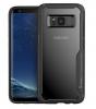 Луксозен твърд гръб със силиконов кант IPAKY за Samsung Galaxy S8 Plus G955 - прозрачен / черен кант