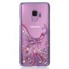 Луксозен твърд гръб KAVARO Swarovski Diamond за Samsung Galaxy S9 G960 - прозрачен с лилав кант / феникс