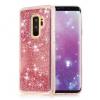 Луксозен твърд гръб 3D за Samsung Galaxy S9 Plus G965 - прозрачен / розов брокат / звездички