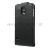Кожен калъф Flip тефтер със силиконов гръб Flexi за Samsung Galaxy S5 mini SM-G800 - черен