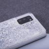 Луксозен твърд гръб 3D за Samsung Galaxy S8 G950 - прозрачен / сребрист брокат /