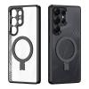 Силиконов твърд кейс Dux Ducis AIMO с Magsafe за Samsung Galaxy S25 Ultra - прозрачен гръб с черен кант