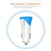 Зарядно за кола LDNIO C332 / DC 12V -24V / с 2 USB порта 5V / 3.4A за Apple iPhone 5 / iPhone 5S / iPhone SE / iPhone 6 / iPhone 6 Plus / iPhone 7 - бяло и синьо