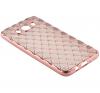 Силиконов калъф / гръб / TPU 3D за Samsung Galaxy J3 / Galaxy J3 2016 J320 - прозрачен с розов кант / ромб