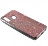 Луксозен силиконов калъф / гръб / TPU Sparking Case за Samsung Galaxy A40 - розов брокат / черен кант