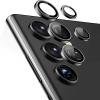 3D стъклен протектор с метални рингове за задна камера за Samsung Galaxy S24 Ultra - черен