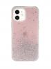 Луксозен гръб 3D SwitchEasy Starfield за Apple iPhone 12 / 12 Pro 6.1'' - розов / сребрист брокат и звездички