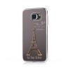Луксозен твърд гръб / капак / 3D за Samsung Galaxy S6 G920 - La Tour Eiffel / тъмно сив