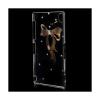 Луксозен твърд гръб / капак / 3D с камъни за Sony Xperia Z3 - прозрачен / черна панделка