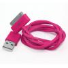 USB кабел за Apple iPhone 4/4s, iPad 2/3, iPod Touch - цикламен
