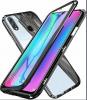 Магнитен калъф Bumper Case 360° FULL за Huawei Y7 2019 - прозрачен / черна рамка
