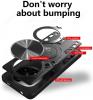 Удароустойчив гръб TPU кейс Slide Camera Case Magnetic Finger Ring Car Holder за Xiaomi Redmi Note 14 Pro Plus - розов