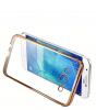 Луксозен силиконов калъф / гръб / TPU за Samsung Galaxy S3 I9300 / Samsung S3 Neo i9301 - прозрачен / златист кант