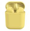 Безжични Bluetooth 5.0 слушалки i12 TWS / In-ear с тъч контрол - жълти