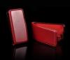 Луксозен кожен калъф Flip за LG L3 E400 - червен