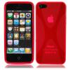Силиконов калъф / гръб / TPU X-Line за Apple iPhone 4 / iPhone 4S - червен