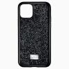 Луксозен твърд гръб Swarovski за Apple iPhone 12 /12 Pro 6.1'' - черен / камъни 