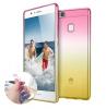 Силиконов калъф / гръб / TPU за Huawei P9 Lite - розово и жълто / преливащ