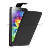 Кожен калъф Flip тефтер със силиконов гръб Flexi за Samsung Galaxy S5 mini SM-G800 - черен